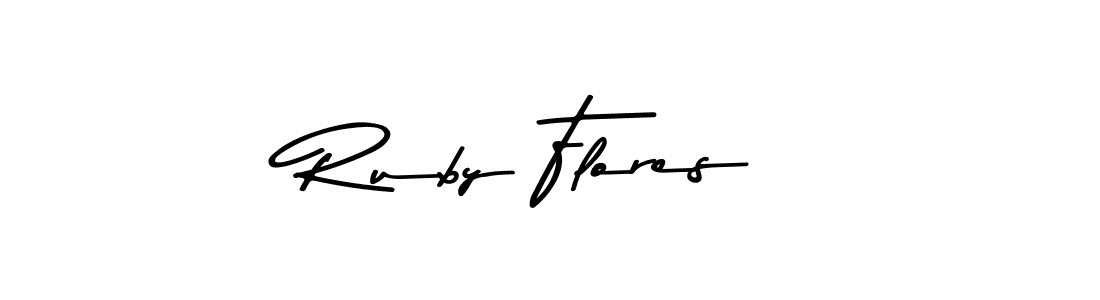 Design your own signature with our free online signature maker. With this signature software, you can create a handwritten (Asem Kandis PERSONAL USE) signature for name Ruby Flores. Ruby Flores signature style 9 images and pictures png