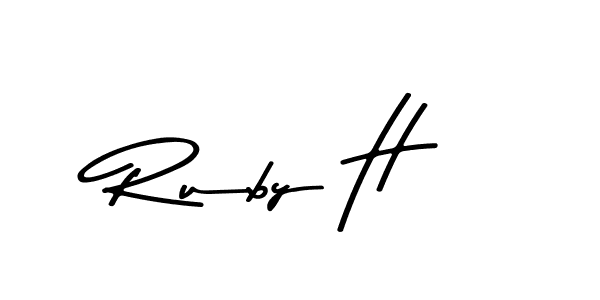 The best way (Asem Kandis PERSONAL USE) to make a short signature is to pick only two or three words in your name. The name Ruby H include a total of six letters. For converting this name. Ruby H signature style 9 images and pictures png