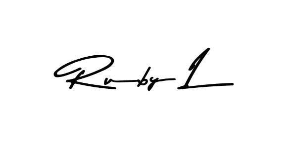 if you are searching for the best signature style for your name Ruby L. so please give up your signature search. here we have designed multiple signature styles  using Asem Kandis PERSONAL USE. Ruby L signature style 9 images and pictures png