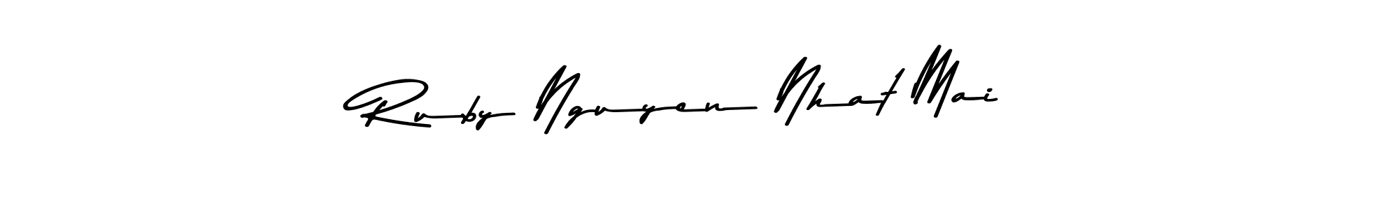 Design your own signature with our free online signature maker. With this signature software, you can create a handwritten (Asem Kandis PERSONAL USE) signature for name Ruby Nguyen Nhat Mai. Ruby Nguyen Nhat Mai signature style 9 images and pictures png