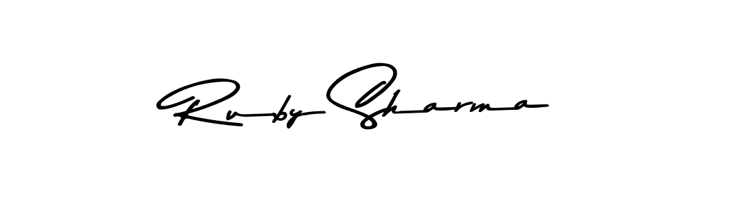 The best way (Asem Kandis PERSONAL USE) to make a short signature is to pick only two or three words in your name. The name Ruby Sharma include a total of six letters. For converting this name. Ruby Sharma signature style 9 images and pictures png