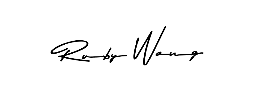 Create a beautiful signature design for name Ruby Wang. With this signature (Asem Kandis PERSONAL USE) fonts, you can make a handwritten signature for free. Ruby Wang signature style 9 images and pictures png