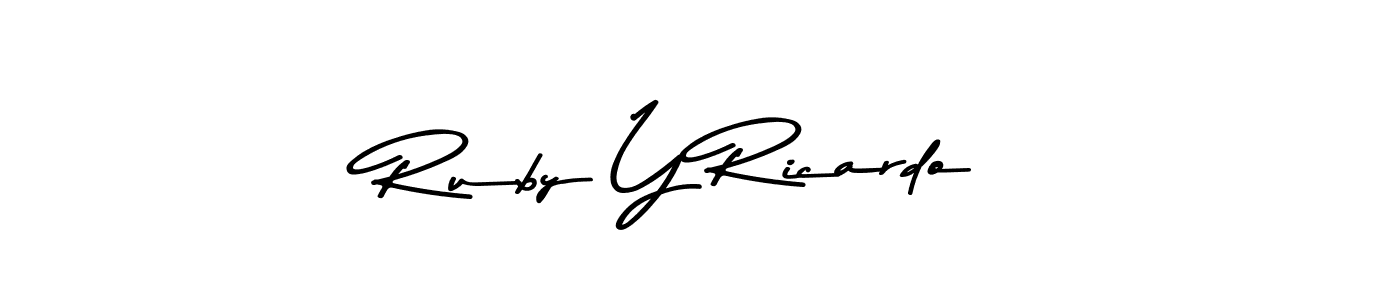 Ruby Y Ricardo stylish signature style. Best Handwritten Sign (Asem Kandis PERSONAL USE) for my name. Handwritten Signature Collection Ideas for my name Ruby Y Ricardo. Ruby Y Ricardo signature style 9 images and pictures png