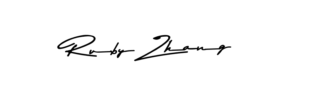 Create a beautiful signature design for name Ruby Zhang. With this signature (Asem Kandis PERSONAL USE) fonts, you can make a handwritten signature for free. Ruby Zhang signature style 9 images and pictures png