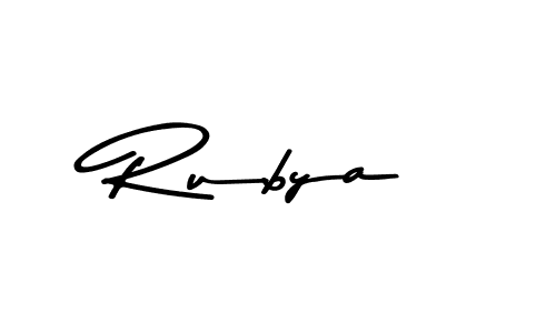 Make a beautiful signature design for name Rubya. With this signature (Asem Kandis PERSONAL USE) style, you can create a handwritten signature for free. Rubya signature style 9 images and pictures png