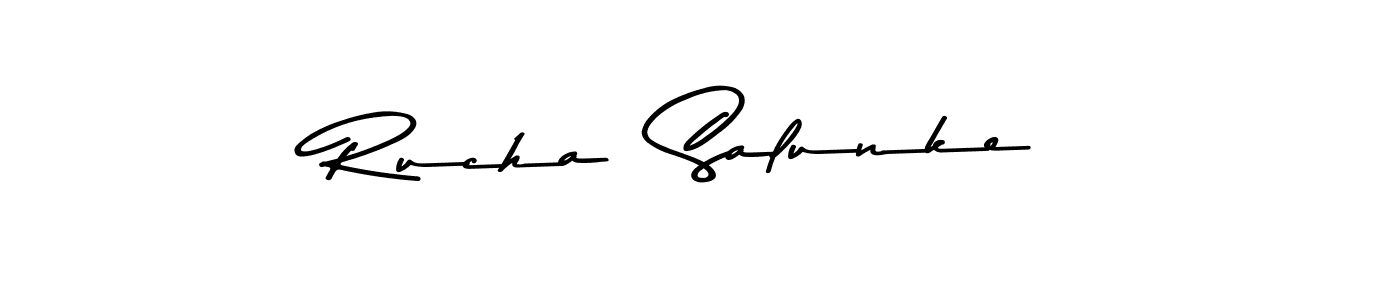 Make a beautiful signature design for name Rucha  Salunke. With this signature (Asem Kandis PERSONAL USE) style, you can create a handwritten signature for free. Rucha  Salunke signature style 9 images and pictures png