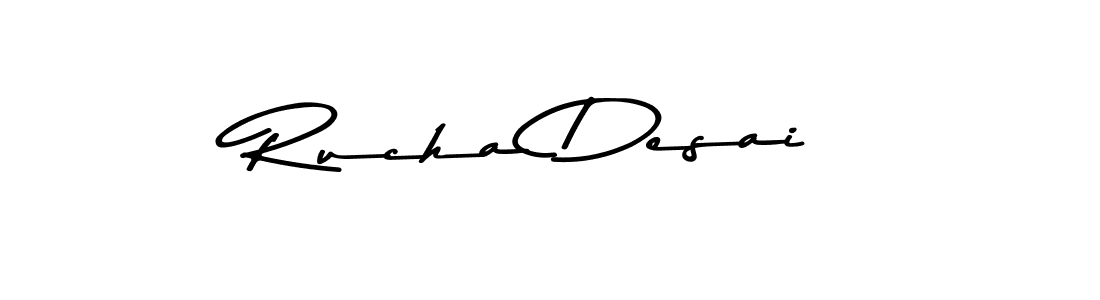 Create a beautiful signature design for name Rucha Desai. With this signature (Asem Kandis PERSONAL USE) fonts, you can make a handwritten signature for free. Rucha Desai signature style 9 images and pictures png