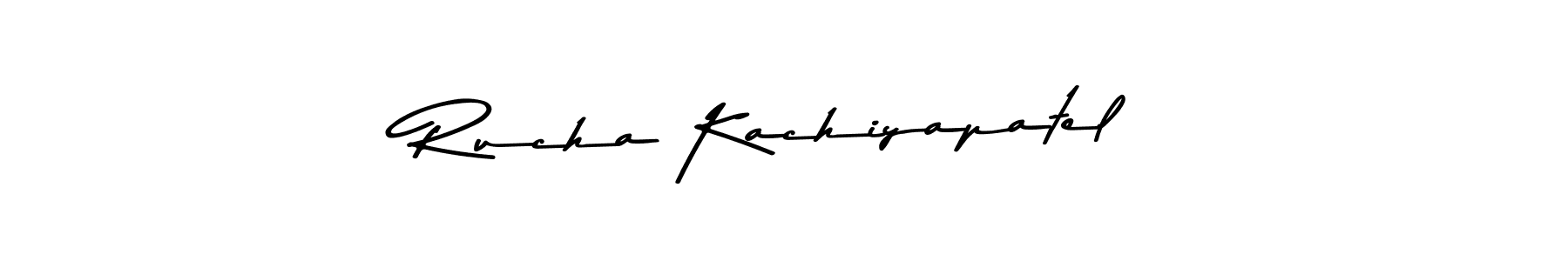 Asem Kandis PERSONAL USE is a professional signature style that is perfect for those who want to add a touch of class to their signature. It is also a great choice for those who want to make their signature more unique. Get Rucha Kachiyapatel name to fancy signature for free. Rucha Kachiyapatel signature style 9 images and pictures png