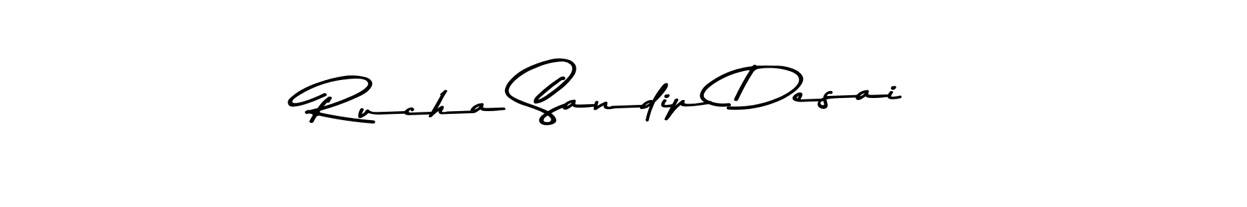 Rucha Sandip Desai stylish signature style. Best Handwritten Sign (Asem Kandis PERSONAL USE) for my name. Handwritten Signature Collection Ideas for my name Rucha Sandip Desai. Rucha Sandip Desai signature style 9 images and pictures png