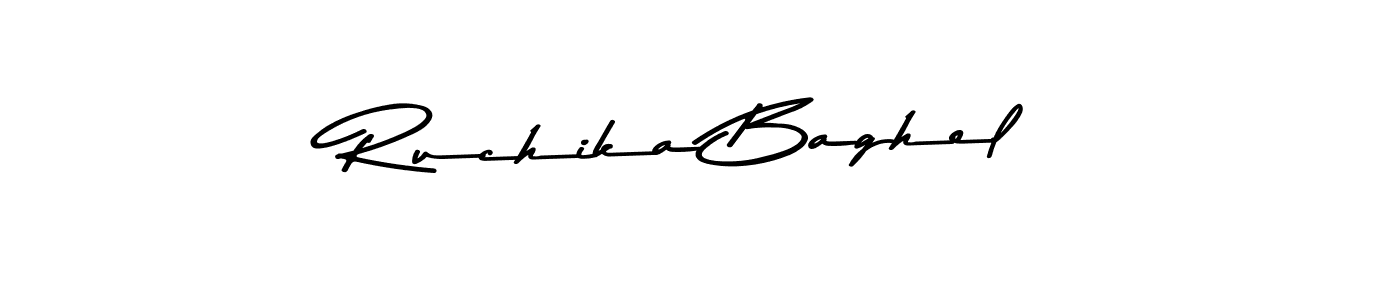 How to make Ruchika Baghel name signature. Use Asem Kandis PERSONAL USE style for creating short signs online. This is the latest handwritten sign. Ruchika Baghel signature style 9 images and pictures png