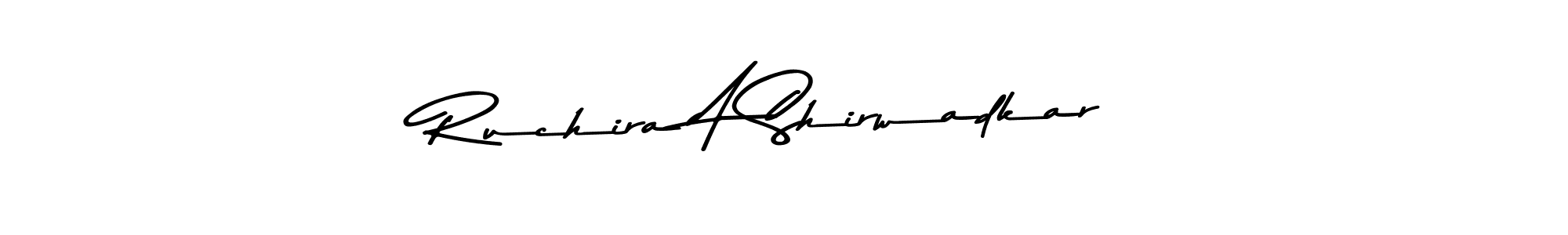 Create a beautiful signature design for name Ruchira A Shirwadkar. With this signature (Asem Kandis PERSONAL USE) fonts, you can make a handwritten signature for free. Ruchira A Shirwadkar signature style 9 images and pictures png