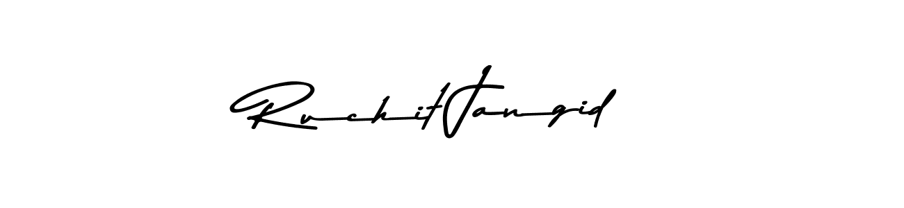 Also You can easily find your signature by using the search form. We will create Ruchit Jangid name handwritten signature images for you free of cost using Asem Kandis PERSONAL USE sign style. Ruchit Jangid signature style 9 images and pictures png
