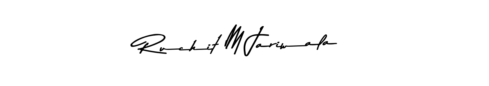Also You can easily find your signature by using the search form. We will create Ruchit M Jariwala name handwritten signature images for you free of cost using Asem Kandis PERSONAL USE sign style. Ruchit M Jariwala signature style 9 images and pictures png