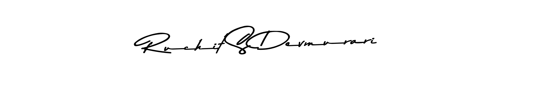 How to make Ruchit S Devmurari name signature. Use Asem Kandis PERSONAL USE style for creating short signs online. This is the latest handwritten sign. Ruchit S Devmurari signature style 9 images and pictures png