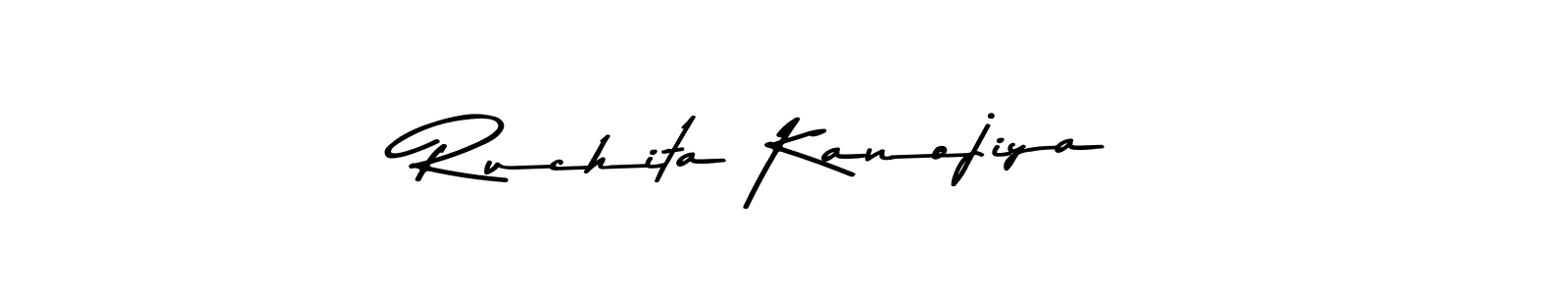 Create a beautiful signature design for name Ruchita Kanojiya. With this signature (Asem Kandis PERSONAL USE) fonts, you can make a handwritten signature for free. Ruchita Kanojiya signature style 9 images and pictures png