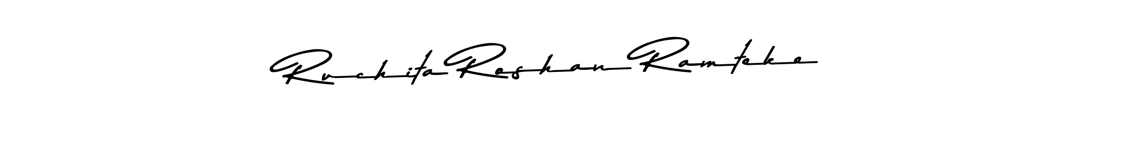 Ruchita Roshan Ramteke stylish signature style. Best Handwritten Sign (Asem Kandis PERSONAL USE) for my name. Handwritten Signature Collection Ideas for my name Ruchita Roshan Ramteke. Ruchita Roshan Ramteke signature style 9 images and pictures png