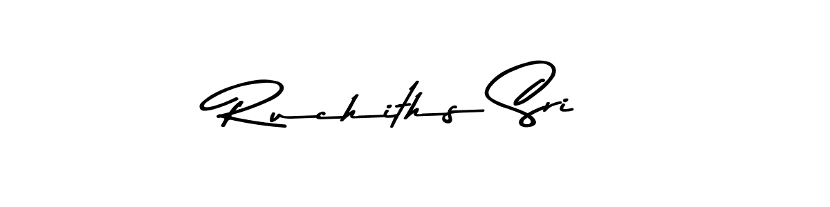 How to make Ruchiths Sri name signature. Use Asem Kandis PERSONAL USE style for creating short signs online. This is the latest handwritten sign. Ruchiths Sri signature style 9 images and pictures png