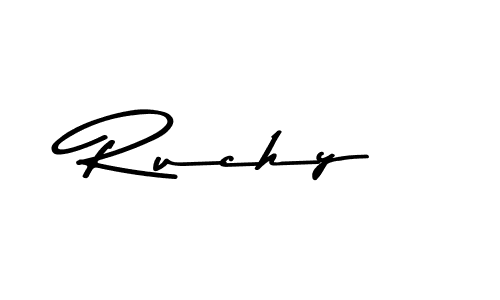 How to make Ruchy name signature. Use Asem Kandis PERSONAL USE style for creating short signs online. This is the latest handwritten sign. Ruchy signature style 9 images and pictures png