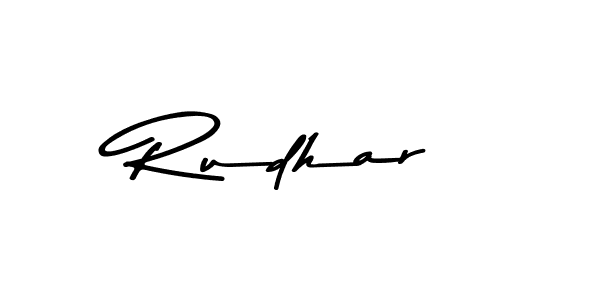 Create a beautiful signature design for name Rudhar. With this signature (Asem Kandis PERSONAL USE) fonts, you can make a handwritten signature for free. Rudhar signature style 9 images and pictures png