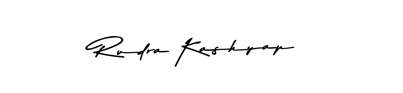How to make Rudra Kashyap name signature. Use Asem Kandis PERSONAL USE style for creating short signs online. This is the latest handwritten sign. Rudra Kashyap signature style 9 images and pictures png