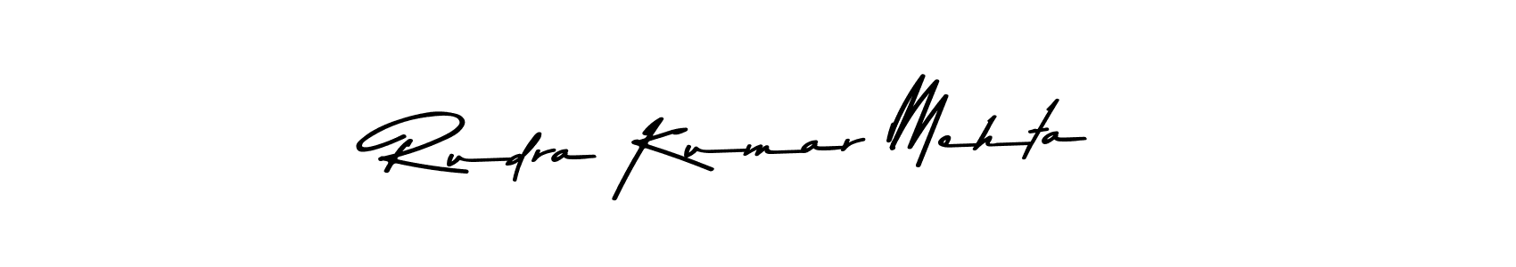 Create a beautiful signature design for name Rudra Kumar Mehta. With this signature (Asem Kandis PERSONAL USE) fonts, you can make a handwritten signature for free. Rudra Kumar Mehta signature style 9 images and pictures png