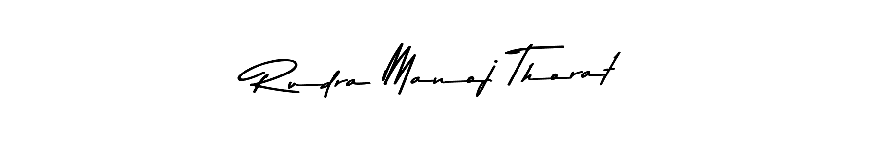 Make a beautiful signature design for name Rudra Manoj Thorat. With this signature (Asem Kandis PERSONAL USE) style, you can create a handwritten signature for free. Rudra Manoj Thorat signature style 9 images and pictures png