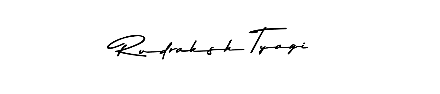 Make a beautiful signature design for name Rudraksh Tyagi. With this signature (Asem Kandis PERSONAL USE) style, you can create a handwritten signature for free. Rudraksh Tyagi signature style 9 images and pictures png