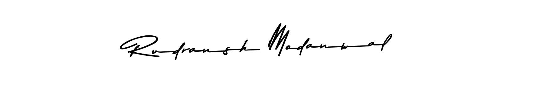 This is the best signature style for the Rudransh Modanwal name. Also you like these signature font (Asem Kandis PERSONAL USE). Mix name signature. Rudransh Modanwal signature style 9 images and pictures png