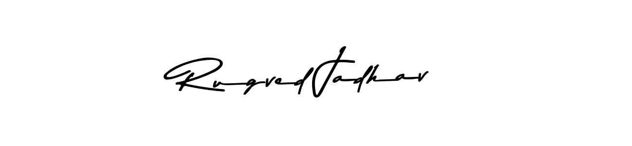 Rugved Jadhav stylish signature style. Best Handwritten Sign (Asem Kandis PERSONAL USE) for my name. Handwritten Signature Collection Ideas for my name Rugved Jadhav. Rugved Jadhav signature style 9 images and pictures png