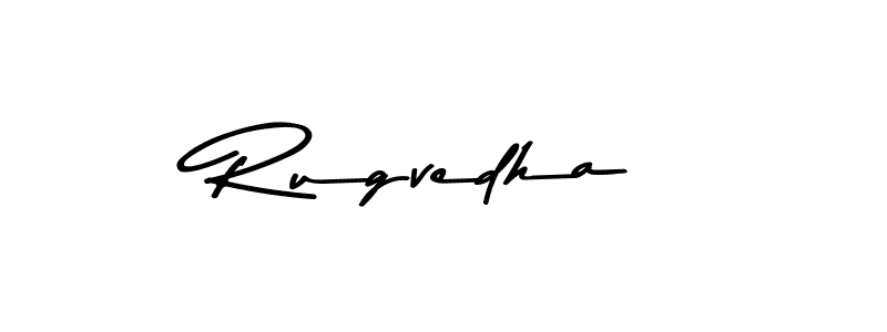 Make a beautiful signature design for name Rugvedha. With this signature (Asem Kandis PERSONAL USE) style, you can create a handwritten signature for free. Rugvedha signature style 9 images and pictures png