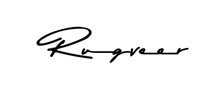 A stylish, flowing autograph style designed for name Rugveer using Asem Kandis PERSONAL USE typography. Perfect for digital creative projects. Rugveer signature style 9 images and pictures png