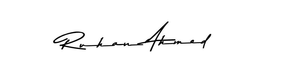 How to make Ruhan Ahmed name signature. Use Asem Kandis PERSONAL USE style for creating short signs online. This is the latest handwritten sign. Ruhan Ahmed signature style 9 images and pictures png