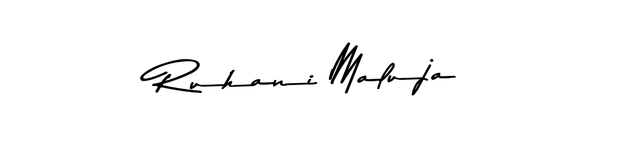 The best way (Asem Kandis PERSONAL USE) to make a short signature is to pick only two or three words in your name. The name Ruhani Maluja include a total of six letters. For converting this name. Ruhani Maluja signature style 9 images and pictures png