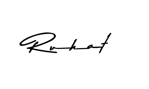 How to make Ruhat name signature. Use Asem Kandis PERSONAL USE style for creating short signs online. This is the latest handwritten sign. Ruhat signature style 9 images and pictures png