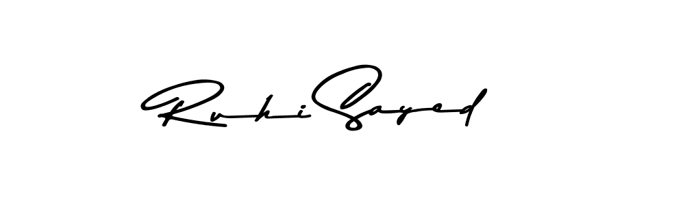 Design your own signature with our free online signature maker. With this signature software, you can create a handwritten (Asem Kandis PERSONAL USE) signature for name Ruhi Sayed. Ruhi Sayed signature style 9 images and pictures png