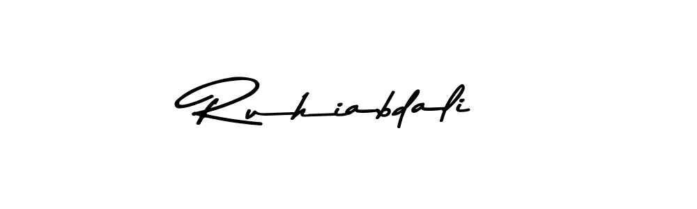 The best way (Asem Kandis PERSONAL USE) to make a short signature is to pick only two or three words in your name. The name Ruhiabdali include a total of six letters. For converting this name. Ruhiabdali signature style 9 images and pictures png