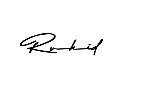 Make a beautiful signature design for name Ruhid. With this signature (Asem Kandis PERSONAL USE) style, you can create a handwritten signature for free. Ruhid signature style 9 images and pictures png