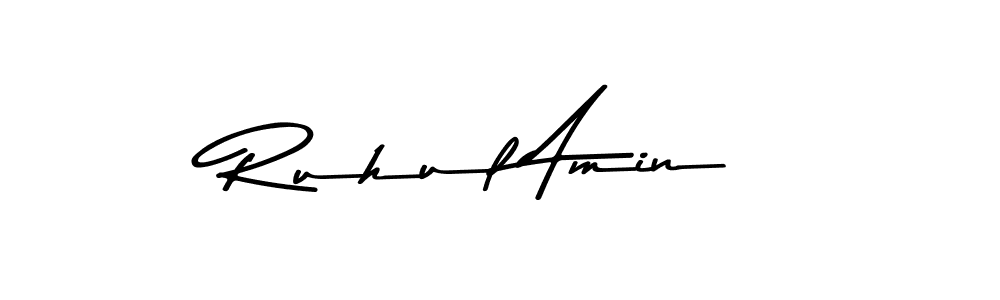 How to make Ruhul Amin name signature. Use Asem Kandis PERSONAL USE style for creating short signs online. This is the latest handwritten sign. Ruhul Amin signature style 9 images and pictures png