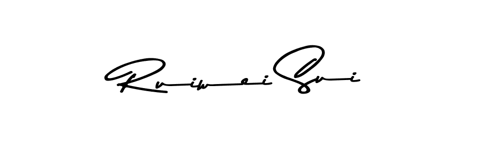 The best way (Asem Kandis PERSONAL USE) to make a short signature is to pick only two or three words in your name. The name Ruiwei Sui include a total of six letters. For converting this name. Ruiwei Sui signature style 9 images and pictures png