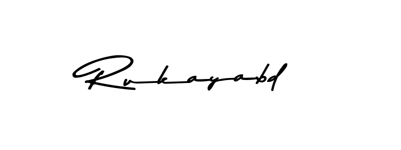 Make a beautiful signature design for name Rukayabd. With this signature (Asem Kandis PERSONAL USE) style, you can create a handwritten signature for free. Rukayabd signature style 9 images and pictures png