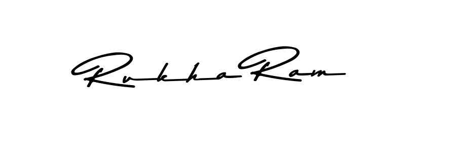 How to make Rukha Ram name signature. Use Asem Kandis PERSONAL USE style for creating short signs online. This is the latest handwritten sign. Rukha Ram signature style 9 images and pictures png