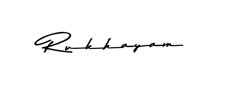 How to make Rukhayam name signature. Use Asem Kandis PERSONAL USE style for creating short signs online. This is the latest handwritten sign. Rukhayam signature style 9 images and pictures png