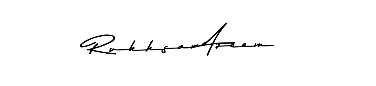 This is the best signature style for the Rukhsar Azeem name. Also you like these signature font (Asem Kandis PERSONAL USE). Mix name signature. Rukhsar Azeem signature style 9 images and pictures png