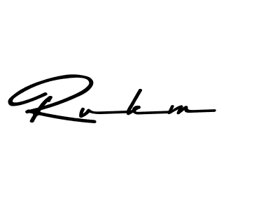 Create a beautiful signature design for name Rukm. With this signature (Asem Kandis PERSONAL USE) fonts, you can make a handwritten signature for free. Rukm signature style 9 images and pictures png