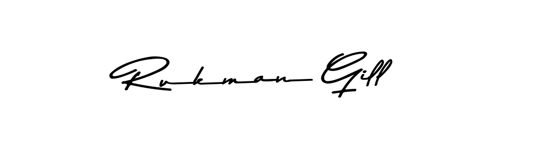 Make a beautiful signature design for name Rukman Gill. With this signature (Asem Kandis PERSONAL USE) style, you can create a handwritten signature for free. Rukman Gill signature style 9 images and pictures png