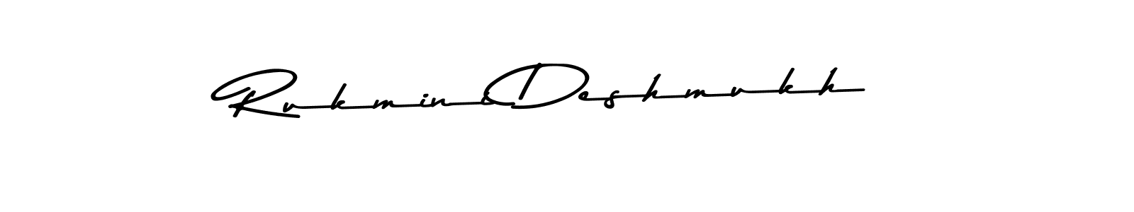 Create a beautiful signature design for name Rukmini Deshmukh. With this signature (Asem Kandis PERSONAL USE) fonts, you can make a handwritten signature for free. Rukmini Deshmukh signature style 9 images and pictures png