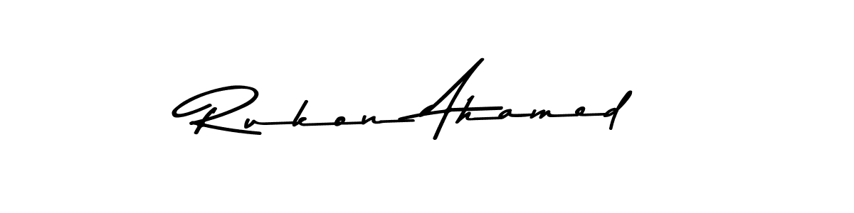 This is the best signature style for the Rukon Ahamed name. Also you like these signature font (Asem Kandis PERSONAL USE). Mix name signature. Rukon Ahamed signature style 9 images and pictures png