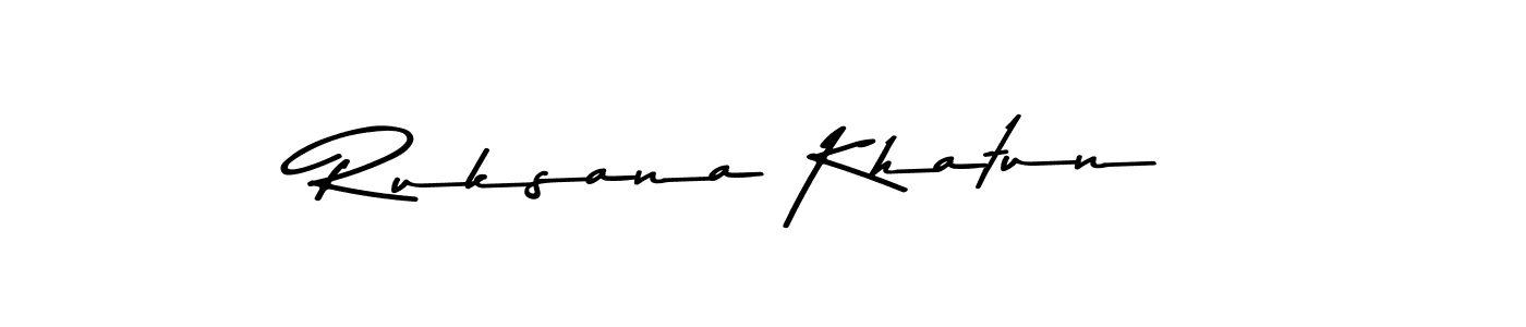 Design your own signature with our free online signature maker. With this signature software, you can create a handwritten (Asem Kandis PERSONAL USE) signature for name Ruksana Khatun. Ruksana Khatun signature style 9 images and pictures png