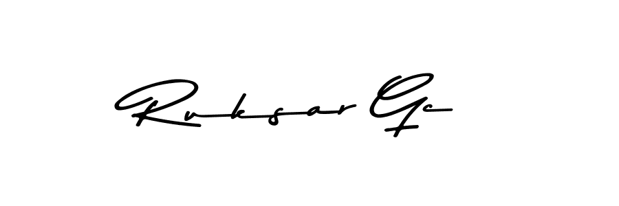 You can use this online signature creator to create a handwritten signature for the name Ruksar Gc. This is the best online autograph maker. Ruksar Gc signature style 9 images and pictures png