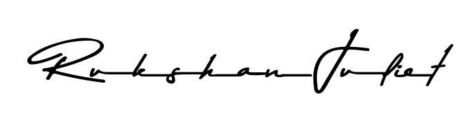 Looking for an artistic signature for Rukshan Juliet? The Asem Kandis PERSONAL USE calligraphy style gives a sophisticated flow suitable for business cards and emails. Rukshan Juliet signature style 9 images and pictures png